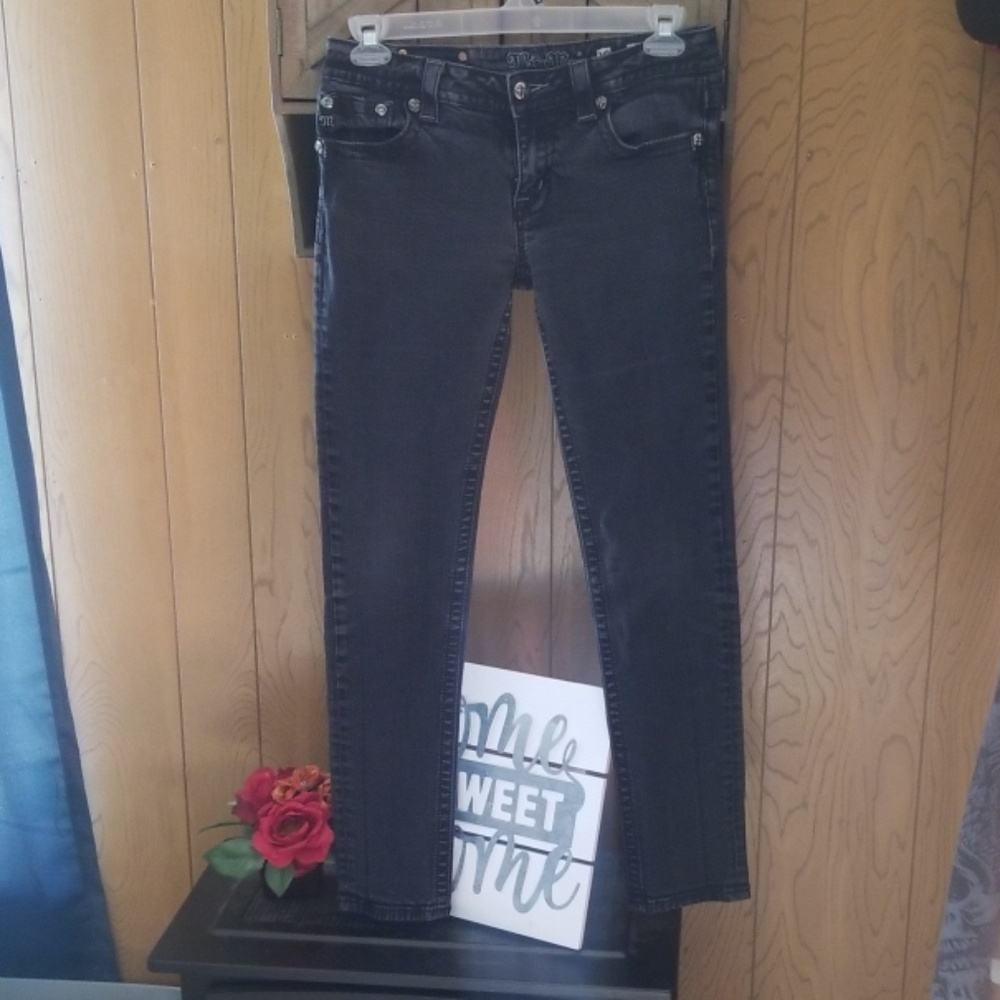 Miss me size 30 skinny jeans dark grey, black
